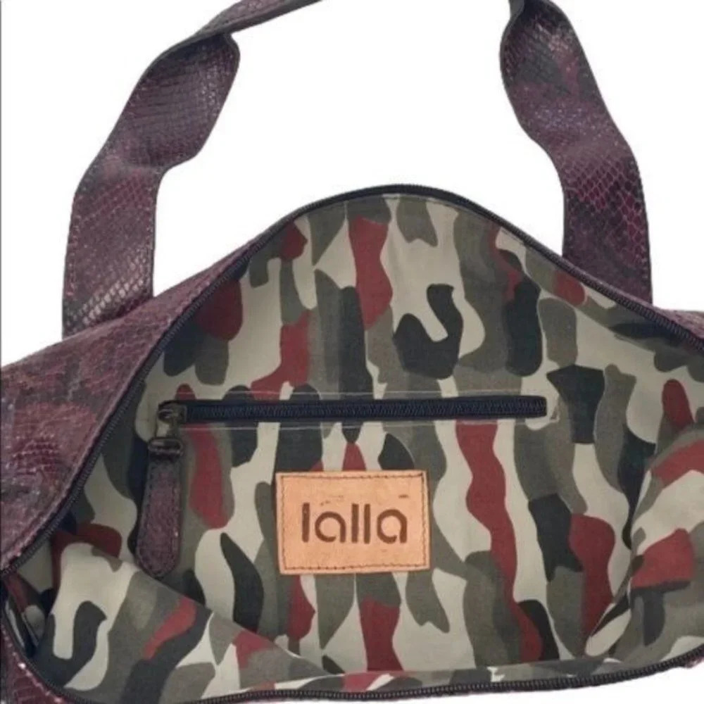 Lalla Marrakech Snake Print Leather Convertible Shoulder Bag - Picture 5 of 7